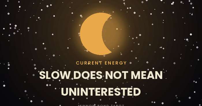 Slow does not mean uninterested, current energy